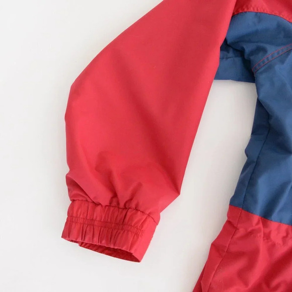 Vintage Cottage Essentials Northern  Reflections Red Navy Windbreaker Jacket L - Picture 8 of 13
